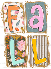 Fall Squares -DTF Transfer