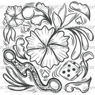 Floral Tooled   -DTF Transfer
