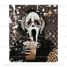 ghost face coffee - DTF Transfer
