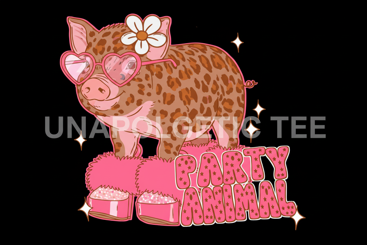 Party Animal Pig- DTF Transfer