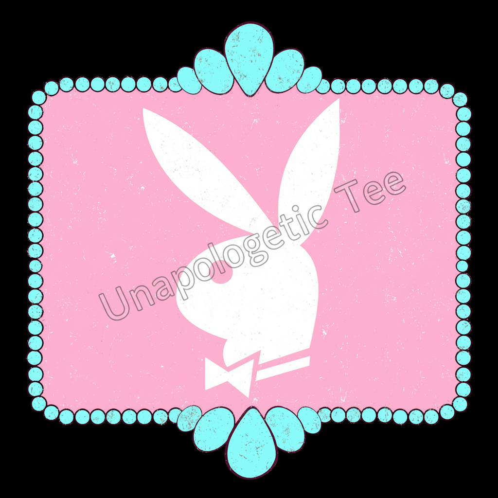 P Bunny Teal Stones - DTF Transfer