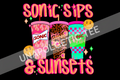 Sips and sunsets -DTF Transfer