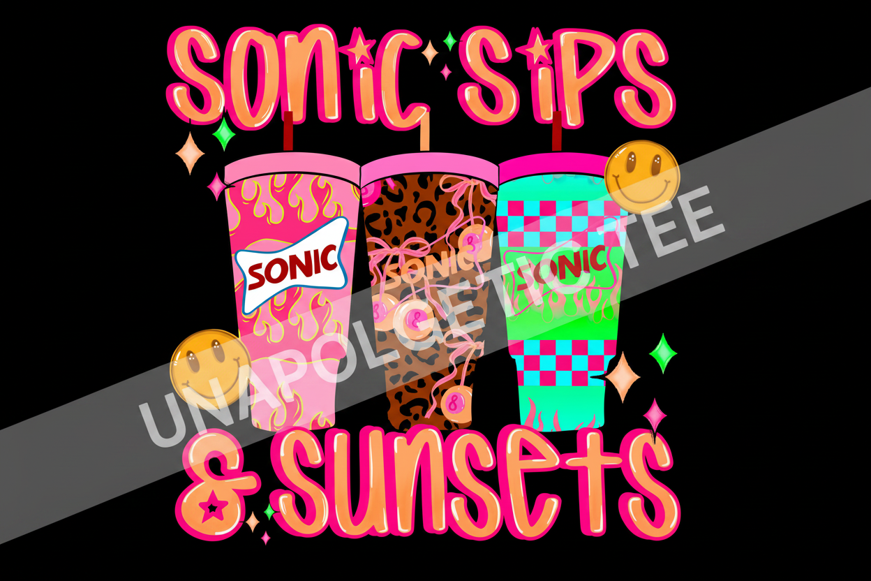 Sips and sunsets -DTF Transfer