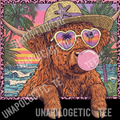 Summer Bubble Vibes Highland cow - DTF Transfer