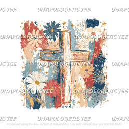 Floral Cross-DTF Transfer
